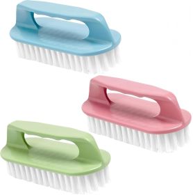 Scrub Brush for Cleaning-3 Pack Scrubbing Brushes Heavy Duty Multi-Purpose Household Cleaning Brush with Stiff Bristles Comfort Grip Scrubber Cle