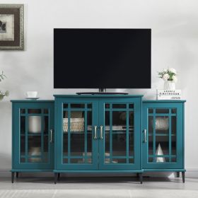 62 TV Stand, Buffet Sideboard Cabinet, Teal Blue (Option: Teal Blue)